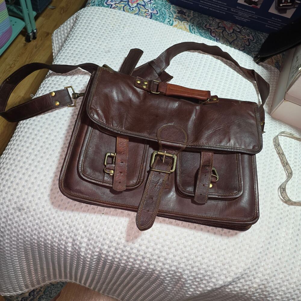 ROOSEVELT BUFFALO LEATHER 16" BRIEFCASE BAG